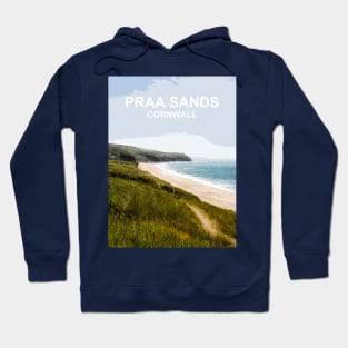 Praa Sands Cornwall. Cornish gift. Travel poster Hoodie